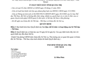 Quyết định 971/2005/QĐ-UBND chức năng nhiệm vụ quyền hạn cơ cấu Sở Thể dục