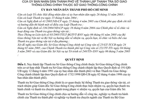 Quyết định 86/2005/QĐ-UB thành lập Thanh tra Sở Giao thông-Công chính thuộc Sở Giao thông-Công chính