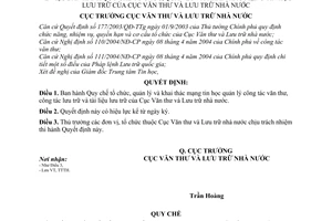 Quyết định 244/QĐ-VTLTNN Quy chế tổ chức, quản lý khai thác mạng tin học quản lý công tác văn thư lưu trữ  tài liệu Cục Văn thư và Lưu trữ