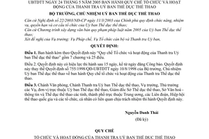 Quyết định 1070/2005/QĐ-UBTDTT quy chế tổ chức hoạt động thanh tra Ủy ban thể dục thể thao