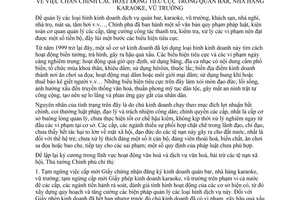 Chỉ thị 17/2005/CT-TTg chấn chỉnh hoạt động tiêu cực quán bar nhà hàng karaoke vũ trường