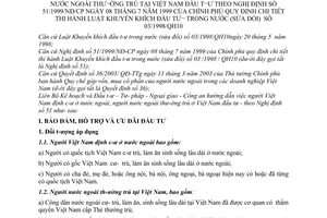 Thông tư liên tịch 02/2005/TTLT-BKH-BTP-BNG-BCA  khuyến khích đầu tư­ trong nước NĐ 51/1999/NĐ/CP