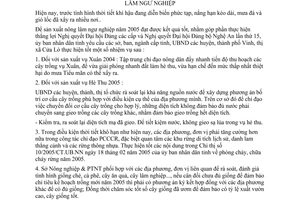 Chỉ thị 22/2005/CT-UBND nhiệm vụ cấp bách công tác chỉ đạo sản xuất nông lâm ngư nghiệp