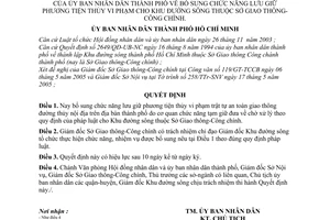 Quyết định 87/2005/QĐ-UB bổ sung chức năng lưu giữ phương tiện thủy vi phạm Khu đường sông thuộc Sở Giao thông-Công chính