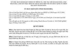 Quyết định 1435/2005/QĐ-UBND trình tự, thủ tục hồ sơ giao, cho thuê đất