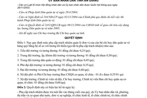 Quyết định 1580/2005/QĐ-UBND phụ cấp cán bộ chỉ huy dân quân tự vệ An Giang