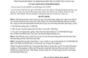 Quyết định 71/2005/QĐ-UBND giá bán trợ cước vận chuyển thóc giống tỉnh Bình Định