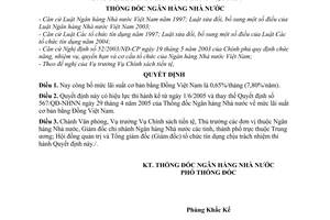 Quyết định 781/QĐ-NHNN mức lãi suất cơ bản bằng Đồng Việt Nam