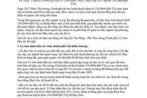 Công văn 438/UBDT-CSDT tăng cường quản lý chỉ đạo thực hiện QĐ 134/2004/QĐ-TTg