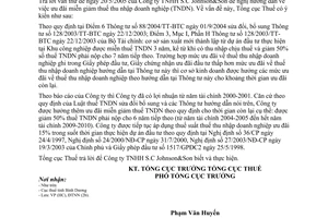 Công văn 1788 TCT/ĐTNN ưu đãi miễn giảm thuế thu nhập doanh nghiệp