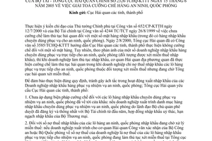 Công văn 2326/TCHQ-KTTT giải toả cưỡng chế hàng an ninh, quốc phòng