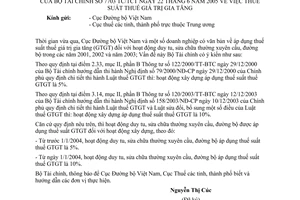 Công văn 7703/TC/TCT thuế suất thuế giá trị gia tăng