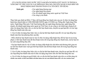 Công văn 676/NHNN-CSTT cơ cấu lại thời hạn trả nợ, chuyển nợ quá hạn hoạt động bao thanh toán của tổ chức tín dụng