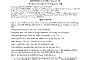 Quyết định 1240/2005/QĐ-UB kiện toàn Ban điều hành Đề án Tin học hóa quản lý hành chính Nhà nước tỉnh Quảng Trị