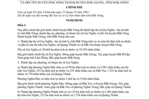 Nghị định 82/2005/NĐ-CP thành lập phường, xã, thị xã Gia Nghĩa và đổi tên huyện Đắk Nông thành huyện Đắk Glong, tỉnh Đắk Nông
