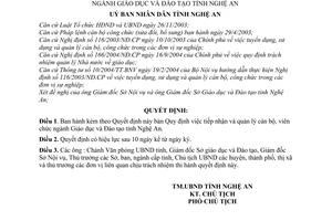 Quyết định 66/2005/QĐ-UBND tiếp nhận quản lý cán bộ, viên chức ngành Giáo dục và Đào tạo tỉnh Nghệ An