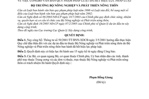 Quyết định 35/2005/QĐ-BNN văn bản pháp luật hết hiệu lực