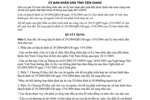 Quyết định 30/2005/QĐ-UBND sửa đổi 29/2004/QĐ-UB cho vay từ vốn hỗ trợ hợp tác xã Tiền Giang