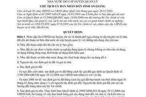 Quyết định 1867/2005/QĐ-CTUBND phân cấp cho UBND cấp huyện xử lý nhà, đất dôi dư thuộc sở hữu nhà nước do cấp huyện quản lý