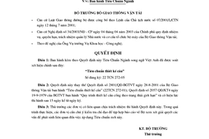 Tiêu chuẩn ngành 22 TCN 272:2005 về tiêu chuẩn thiết kế cầu do Bộ Giao thông vận tải ban hành