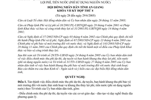Nghị quyết 04/2005/NQ-HĐND điều chỉnh mức thu phí dự thi dự tuyển