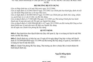 Quyết định 19/2005/QĐ-BXD Quy chế quản lý lập sử dụng tài liệu bí mật Nhà nước