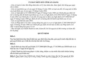 Quyết định 1873/2005/QĐ-UBND tiếp công dân, giải quyết tranh chấp đất đai giải quyết khiếu nại đất đai