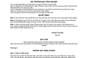 Quyết định 26/2005/QĐ-BCN Quy chế bảo vệ bí mật nhà nước ngành Công nghiệp