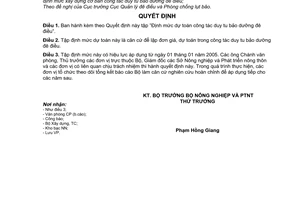 Quyết định 1228/QĐ-BNN-ĐĐ  Định mức dự toán công tác duy tu bảo dưỡng đê điều