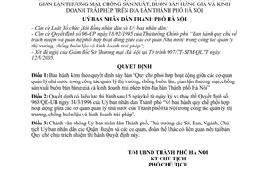 Quyết định 82/2005/QĐ-UB quy chế phối hợp hoạt động cơ quan quản lý nhà nước quản lý thị trường chống buôn lậu gian lận thương mại hàng giả Hà nội