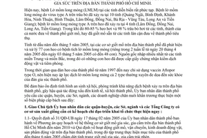 Chỉ thị 15/2005/CT-UBND tăng cường công tác phòng, chống dịch lở mồm long móng gia súc địa bàn thành phố Hồ Chí Minh