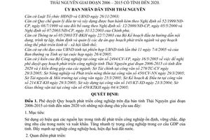 Quyết định 1009/QĐ-UBND  phê duyệt Quy hoạch phát triển công nghiệp