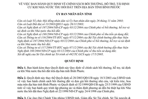 Quyết định 56/2005/QĐ-UB  chính sách bồi thường, hỗ trợ, tái định cư