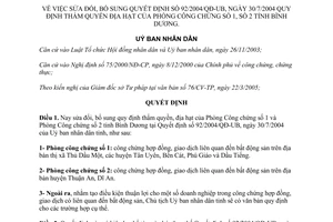 Quyết định 97/2005/QĐ-UB sửa đổi Quyết định 92/2004/QĐ-UB