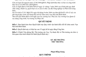 Quyết định 32/2005/QĐ-BNN Quy trình vận hành điều tiết hồ chứa nước Vạn Hội tỉnh Bình Định