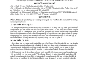 Quyết định 135/2005/QĐ-TTg định hướng quản lý nợ nước ngoài đến năm 2010