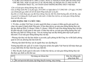 Thông tư 47/2005/TT-BTC hướng dẫn thu nộp quản lý sử dụng phí lệ phí quản lý nhà nước trật tự an toàn giao thông đường thủy nội địa