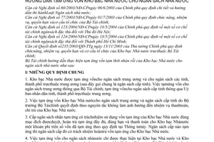 Thông tư 49/2005/TT-BTC hướng dẫn tạm ứng vốn Kho bạc Nhà nước NSNN