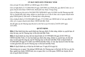 Quyết định 68/2005/QĐ-UB nhiệm vụ quyền hạn cơ cấu tổ chức bộ máy Sở Thương mại Du lịch Bắc Ninh