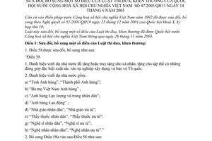 Luật Thi đua, Khen thưởng 2005 sửa đổi 47/2005/QH11