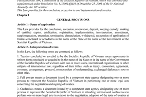 Law No. 41/2005/QH11 on the conclusion, accession to and implementation of treat