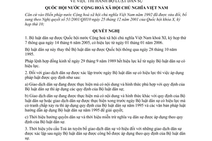 Nghị quyết 45/2005/NQ-QH11 thi hành Bộ luật Dân sự