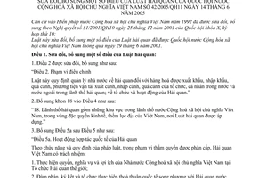 Luật Hải quan 2005 sửa đổi 42/2005/QH11