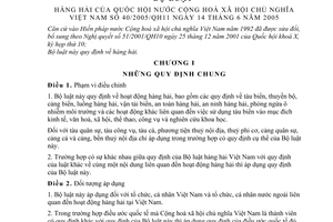 Bộ luật Hàng hải 2005 40/2005/QH11