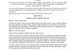 Luật Ký kết, gia nhập và thực hiện điều ước quốc tế 2005 41/2005/QH11