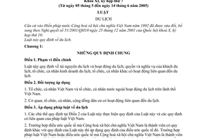 Luật du lịch 2005 44/2005/QH11