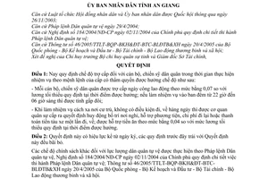 Quyết định 1751/2005/QĐ-UBND chế độ trợ cấp dân quân tự vệ