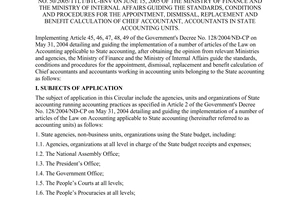 Joint circular No. 50/2005/TTLT-BTC-BNV conditions and procedures for the appoin