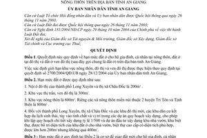 Quyết định 1747/2005/QĐ-UBND  hạn mức đất ở cho hộ gia đình cá nhân tại đô thị nông thôn địa bàn tỉnh An Giang
