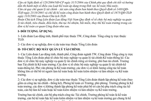 Quy định 1387/2005/QĐ-TLĐ tổ chức bộ máy nghiệp vụ quản lý tài chính điều kiện tiêu chuẩn thủ tục bổ nhiệm bãi miễn thay thế kế toán trưởng cơ quan